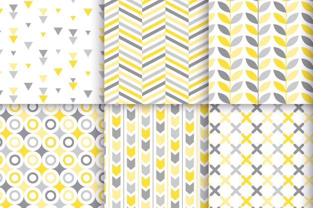 颜色2021黄色和灰色几何图案集合布景灰色黄色