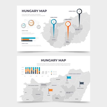 平面平面设计匈牙利地图信息图模板信息图信息