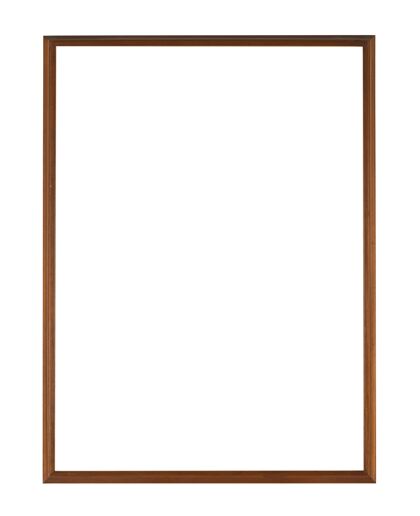 装饰简单的木架隔离在一个白色的表面古董相框空白