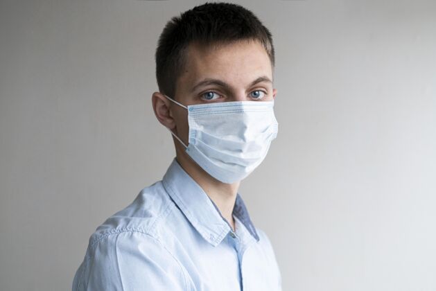 冠状病毒戴着医用面罩的人安全人个人