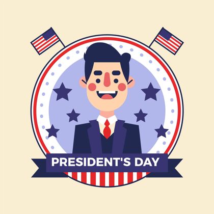 节日平面设计总统日插图事件选举民主