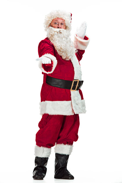 圣诞老人穿着圣诞老人服装的人的肖像高级帽子圣人