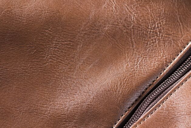 模型棕色皮革表面与拉链模型水平面料皮肤