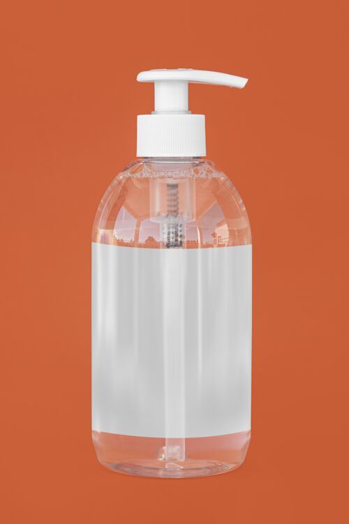 清洗一瓶透明的肥皂水模型模型包装