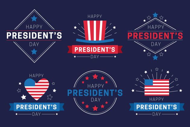 选举总统日标签系列爱国主义二月设置