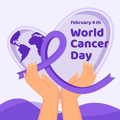 支持癌症日彩带与文字慈善团结医疗