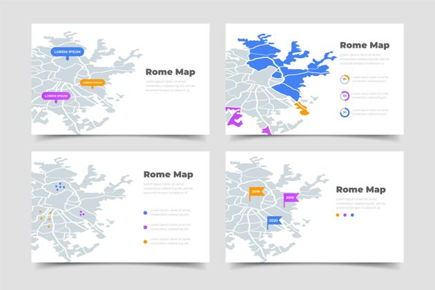 模板渐变罗马地图信息图信息信息图图形