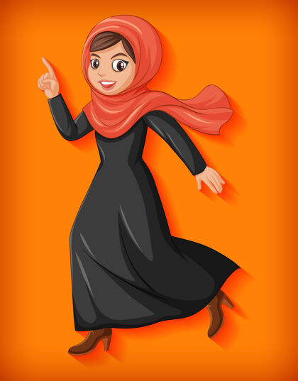 女人美丽的阿拉伯女士卡通人物位置卡通年轻