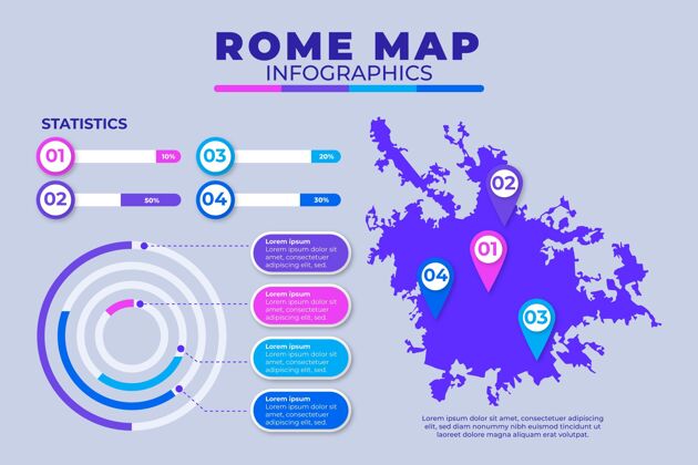 信息平面设计中的罗马地图信息图信息过程信息图