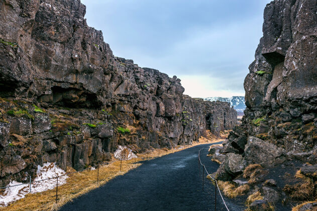 地标平维尔国家公园 冰岛的构造板块北方水大西洋
