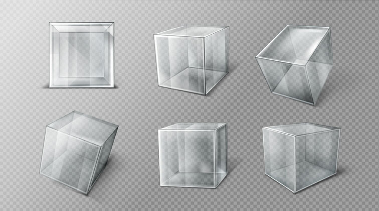 塑料不同角度的塑料立方体透明不同正方形