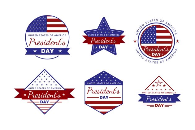 收集总统纪念日徽章美国民主标签