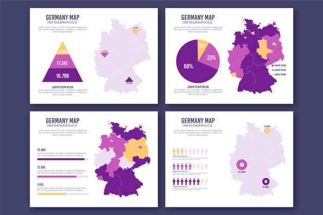 平面平面德国地图信息图信息图增长模板