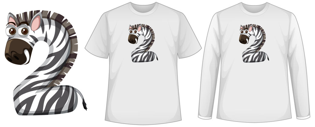 动物一套两种类型的衬衫与斑马在二号形状屏幕上的t恤动物男性女人