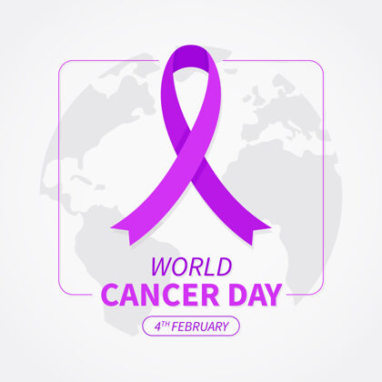 设计世界地图上的癌症日彩带医疗保健事件意识