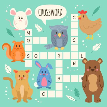 幼儿园英语填字游戏 适合有动物的孩子活动工作表学习