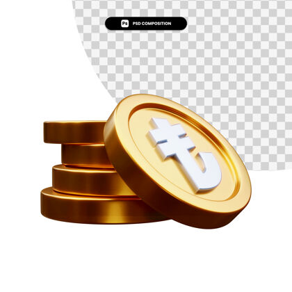 渲染一堆金币在3d渲染隔离投资金融商业
