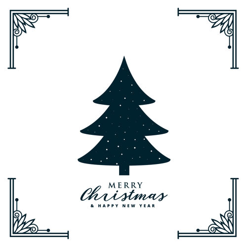 横幅装饰框边框的圣诞树设计十二月年庆祝
