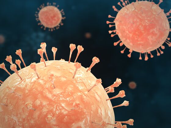 感染橙色冠状病毒病大流行的黑色背景图片病毒冠状病毒19病毒