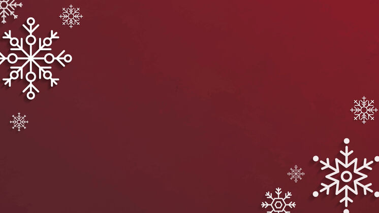 简单红色背景上的雪花节日庆祝传统