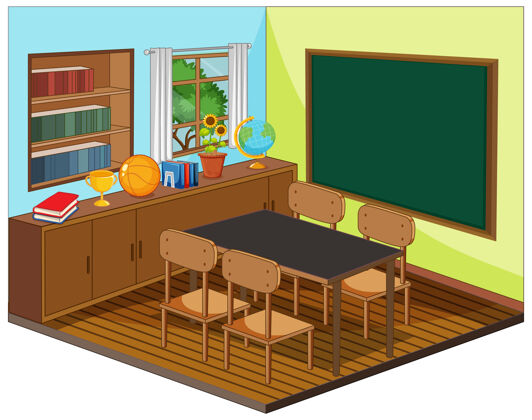 房间空旷的教室内部有教室的元素墙椅子室内