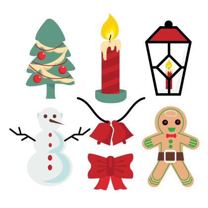 十二月平面设计圣诞元素系列元素快乐传统