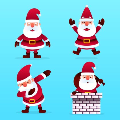 圣诞老人平面设计圣诞老人人物系列十二月文化圣诞老人
